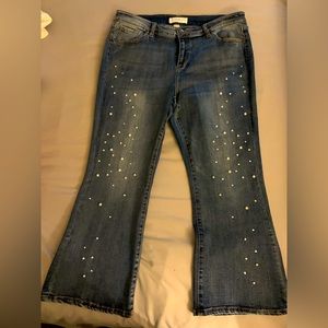 Cropped length (25”) embellished